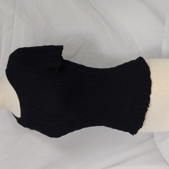 St.John Sport Black Short Sleeve Accordion Top S - Picture 7 of 14